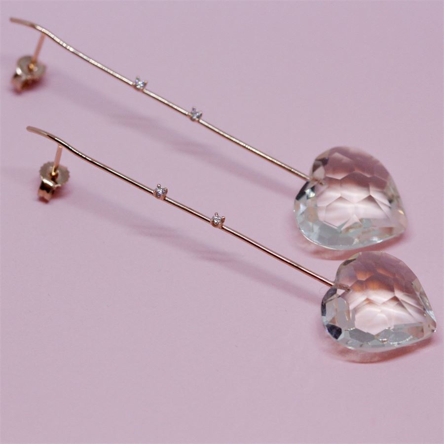 Rose gold fine earrings with hearts AMI | OR7 QRZ FUMè CUOAU9R CT 0,08